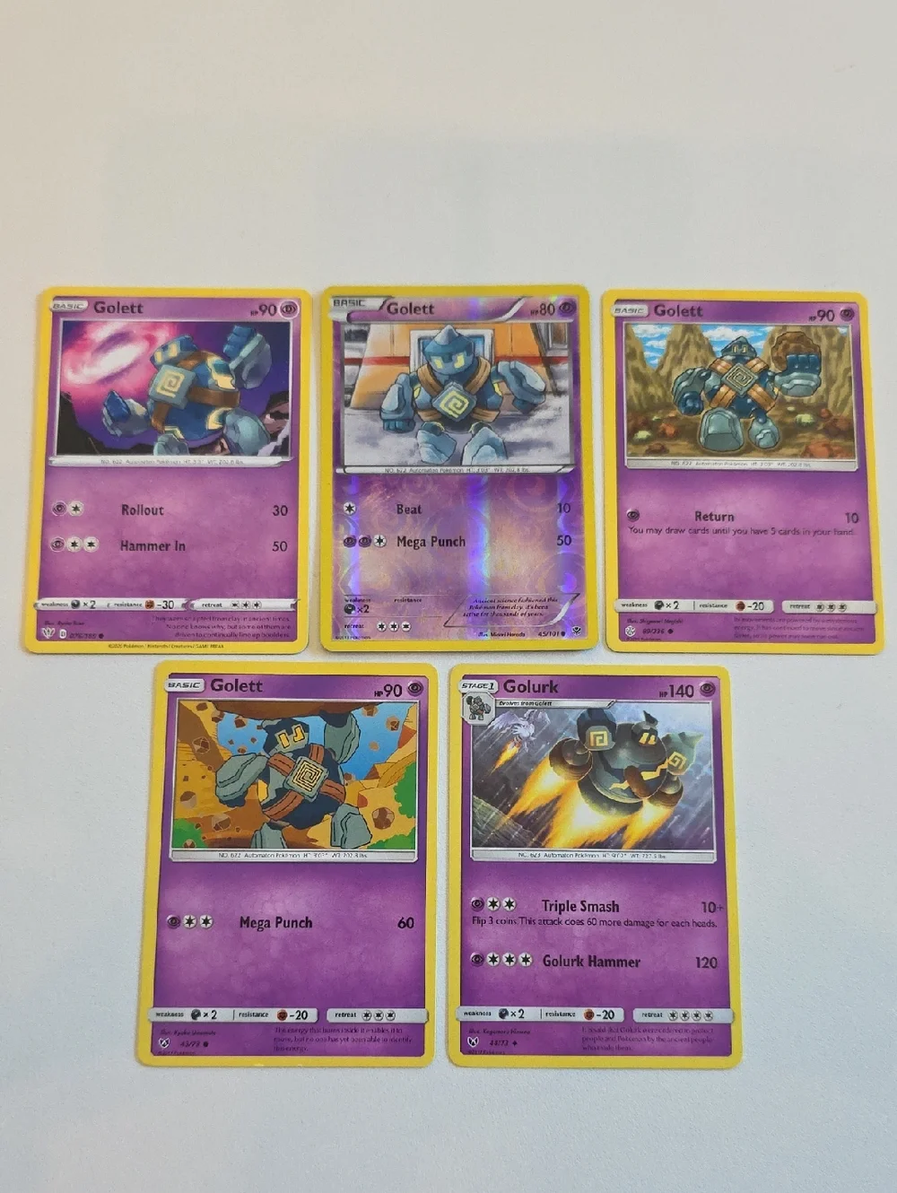 Pokemon Golett And Golurk Card Lot